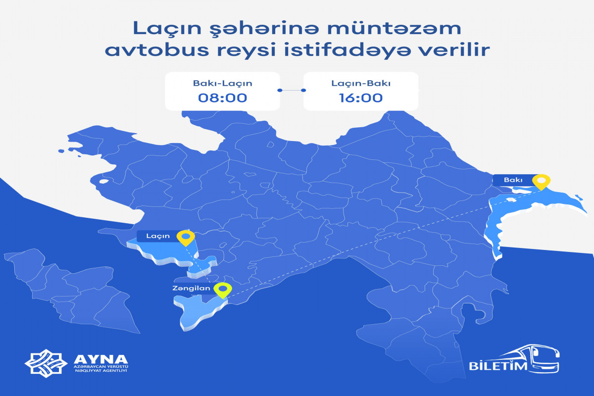 Oktyabrın 13-dən Bakıdan Laçına müntəzəm avtobus reysi açılır